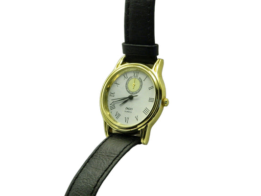 Zacci Faux Power Reserve Gold Tone Vintage Watch image 2