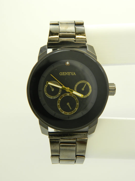 Geneva Faux Chrono Mens Quartz Watch image 1