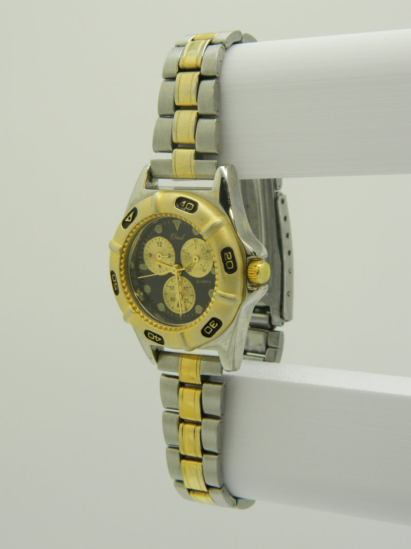 Auberge Black On Gold Tone Quartz Watch image 2