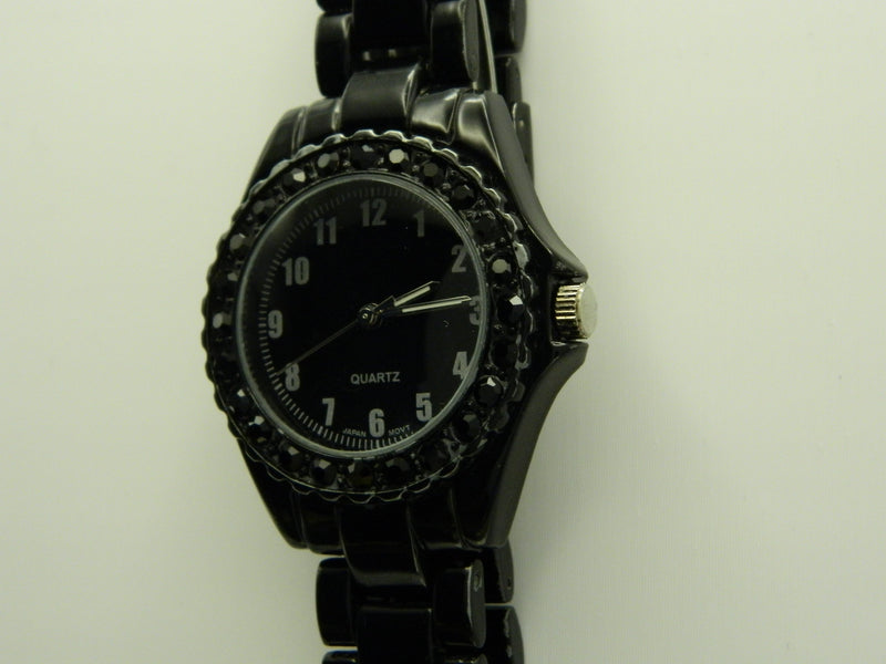 Black Rhinestone Quartz Watch image 2