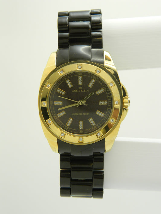 Annie Klein Chocolate On Gold Tone Quartz Watch image 1