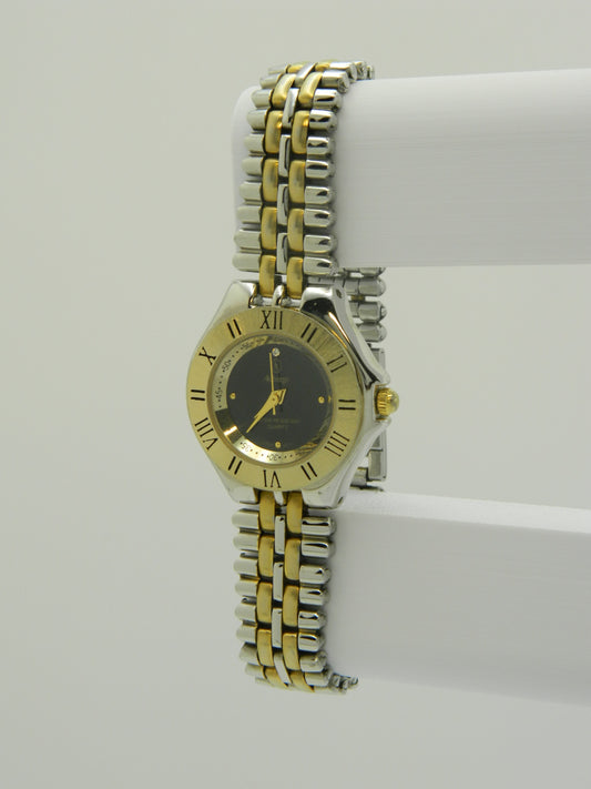 Auberge Black On Gold Tone Quartz Watch image 2