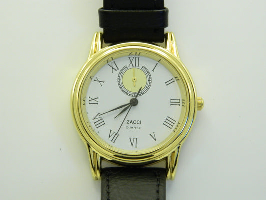 Zacci Faux Power Reserve Gold Tone Vintage Watch image 1