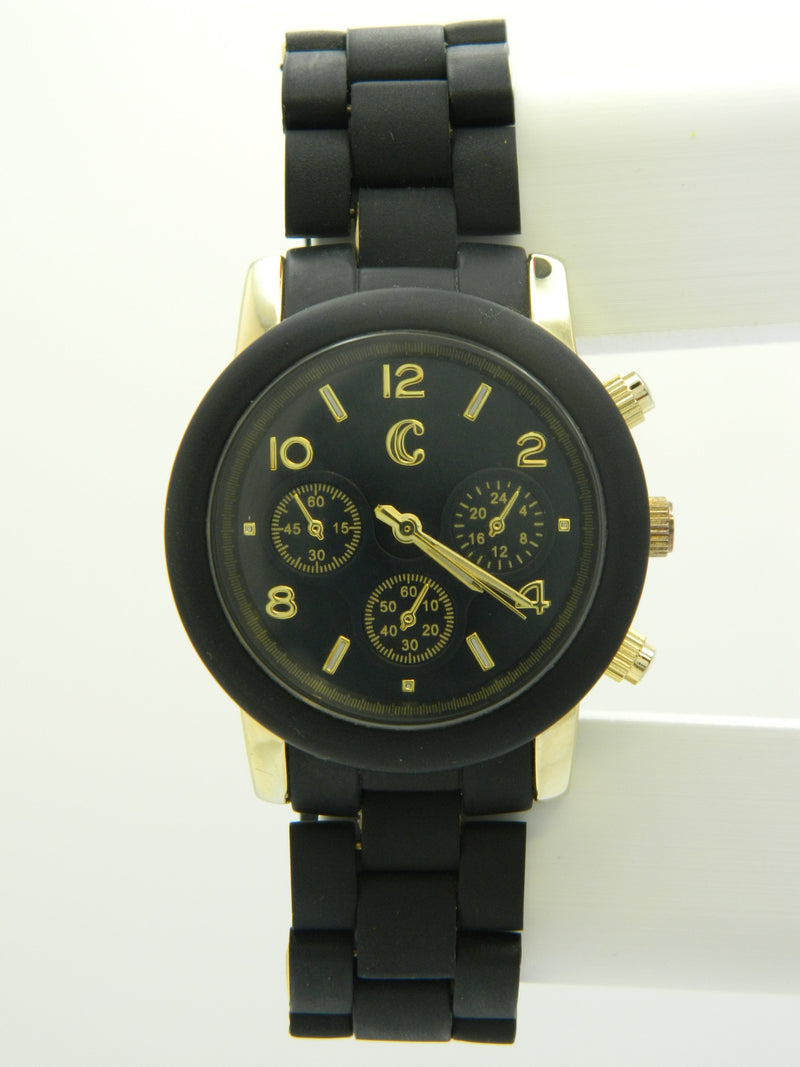 Generic Black On Gold Tone Quartz Watch image 1