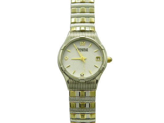 Caraville By Bulova Two Tone Date Quartz Watch image 1