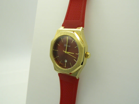 Denvosi Red On Gold Date Quartz Watch image 2
