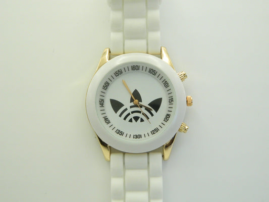 Three Leaf Generic Quartz White Watch image 1