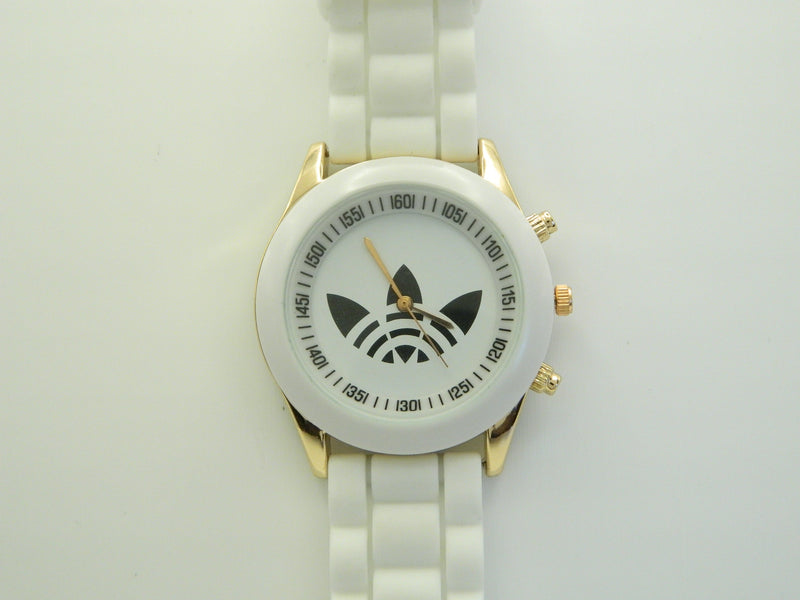 Three Leaf Generic Quartz White Watch image 1
