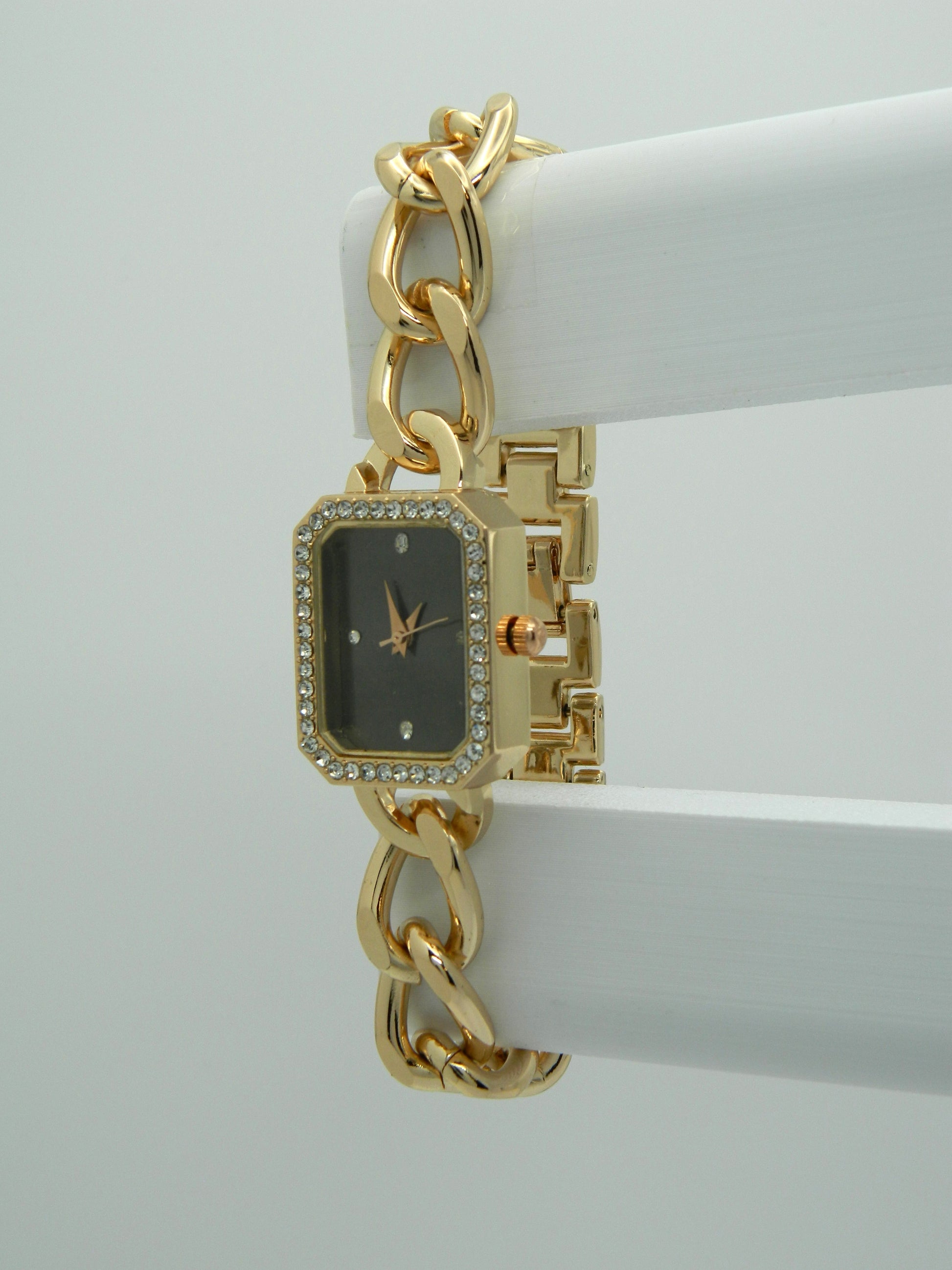 Rose Gold Tone Iced Quartz Watch image 2