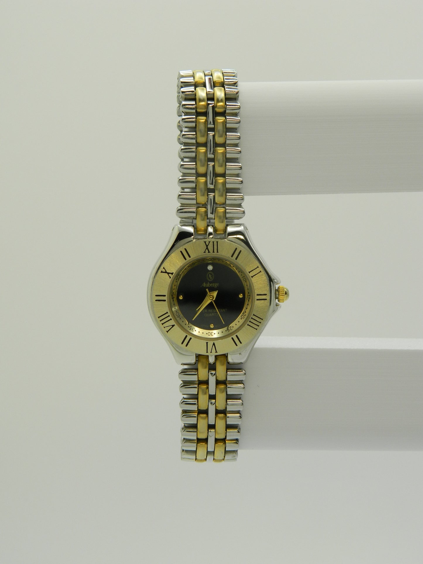 Auberge Black On Gold Tone Quartz Watch image 1