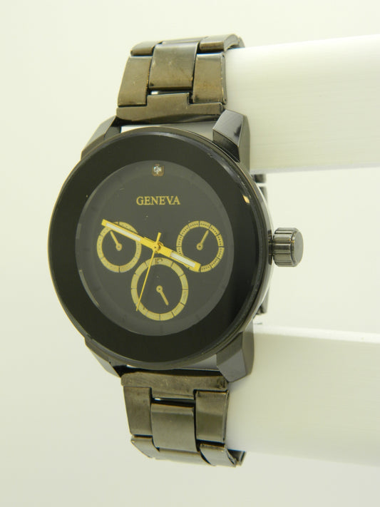 Geneva Faux Chrono Mens Quartz Watch image 2