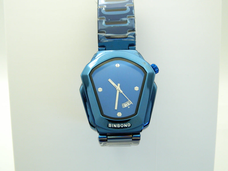 Binbond Futuristic Blue With Date Quartz Watch image 1