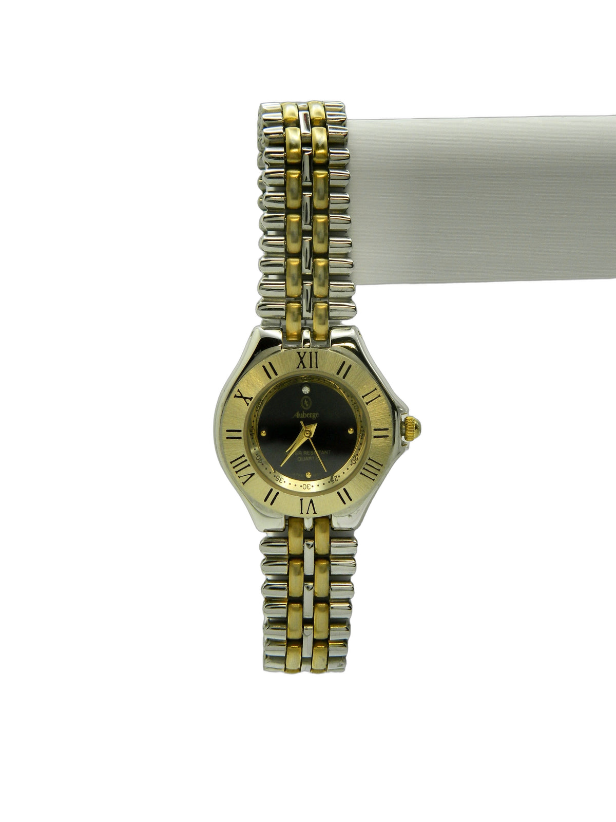 Auberge Black On Gold Tone Quartz Watch image 1