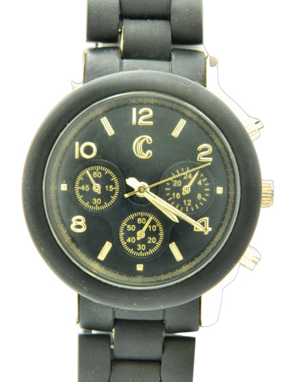 Generic Black On Gold Tone Quartz Watch image 4