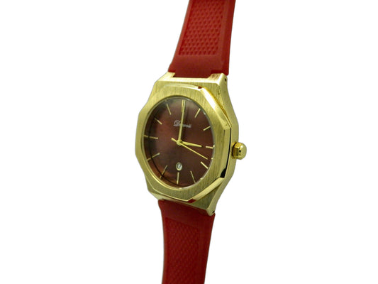 Denvosi Red On Gold Date Quartz Watch image 2