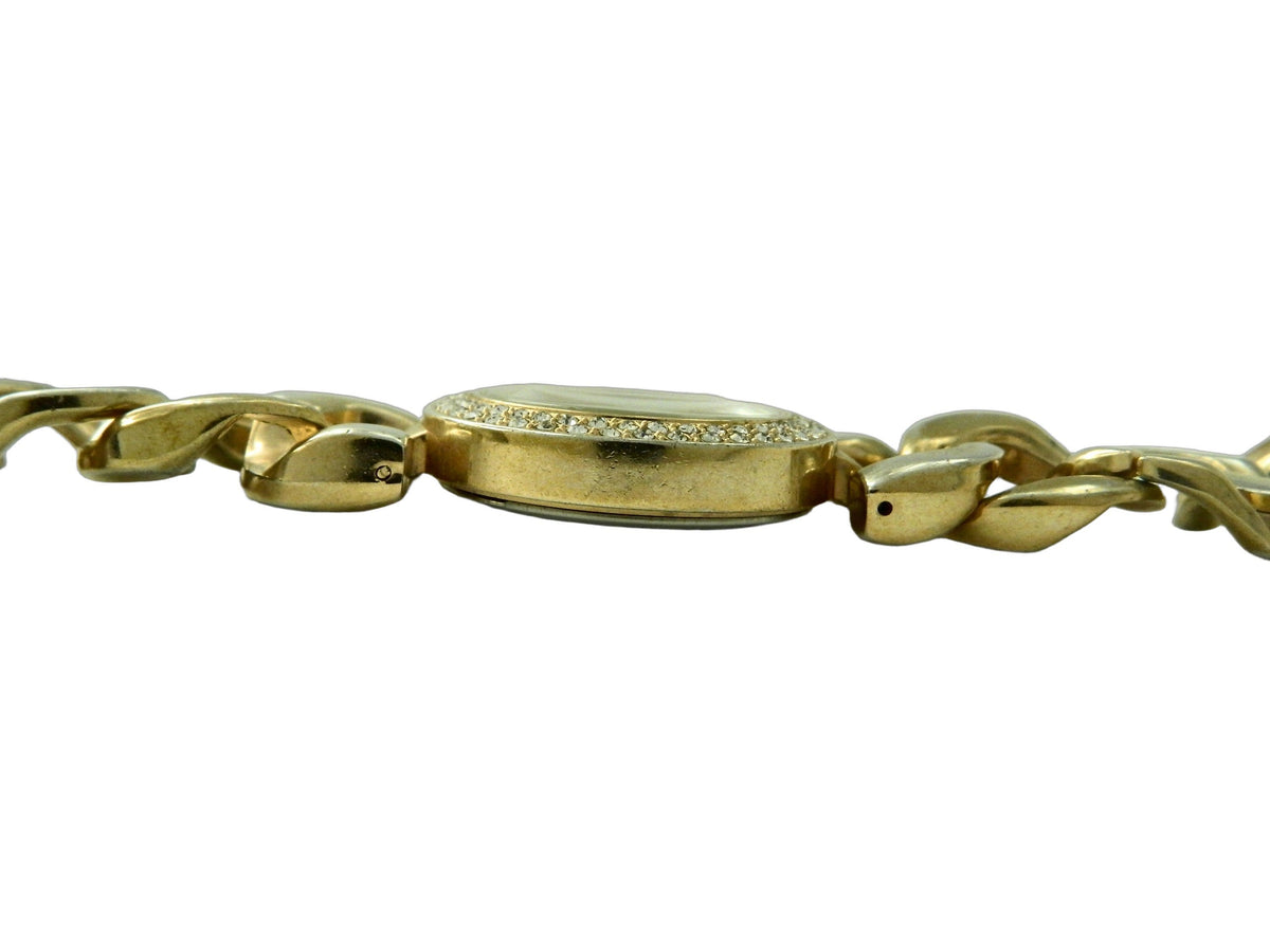 Iced Out Rose Gold Tone Chain Link Quartz Watch image 3