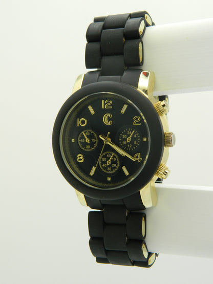 Generic Black On Gold Tone Quartz Watch image 2