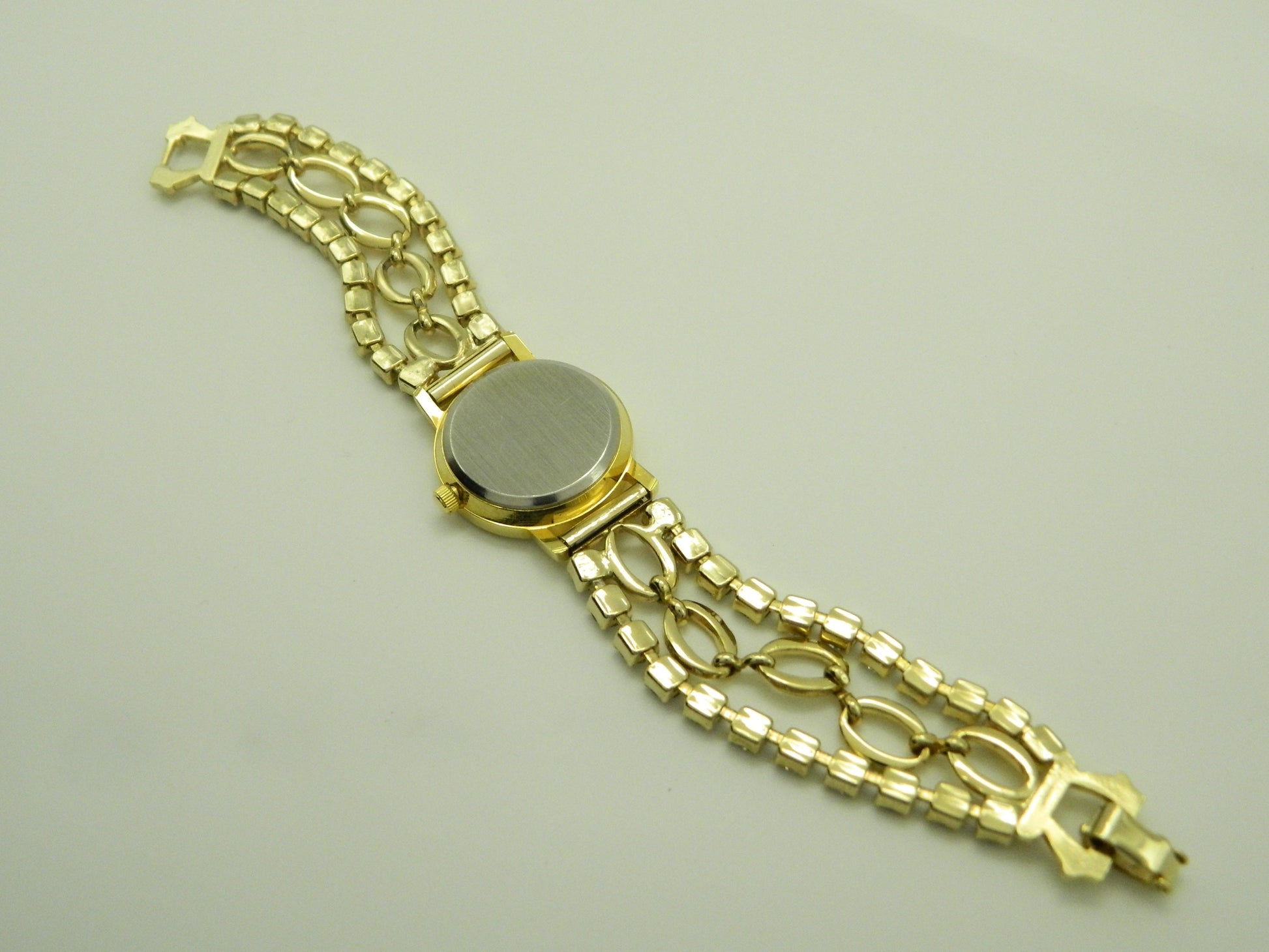 Visage Gold With Faux Rhinestone Bracelet Quartz Watch image 5