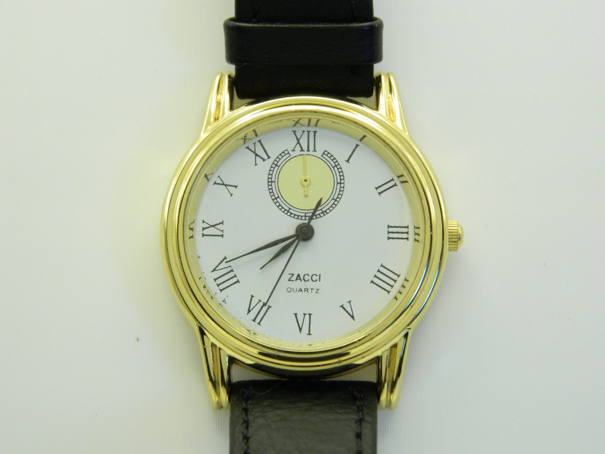 Zacci Faux Power Reserve Gold Tone Vintage Wat image 1