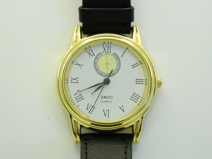 Zacci Faux Power Reserve Gold Tone Vintage Wat image 1