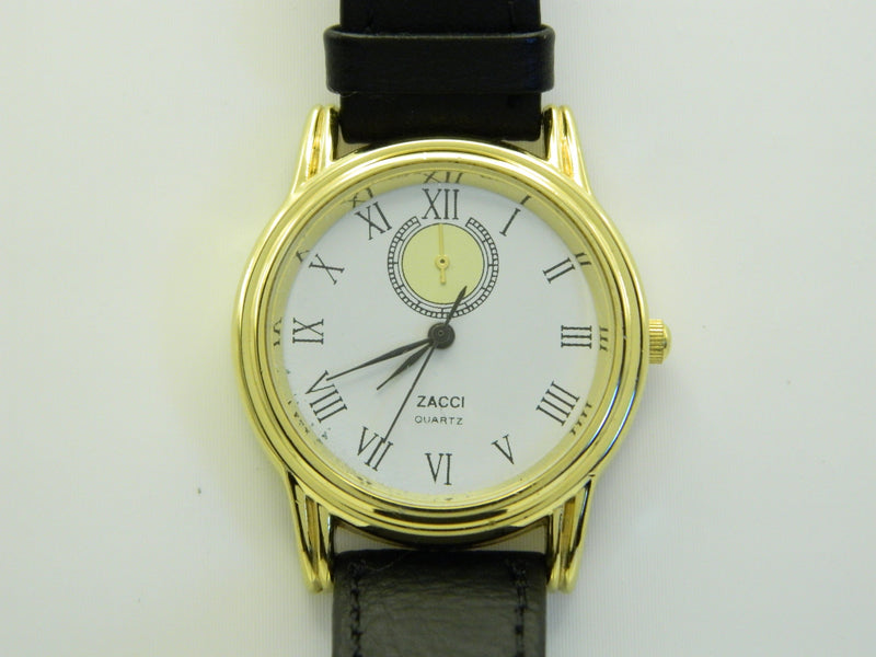 Zacci Faux Power Reserve Gold Tone Vintage Wat image 1