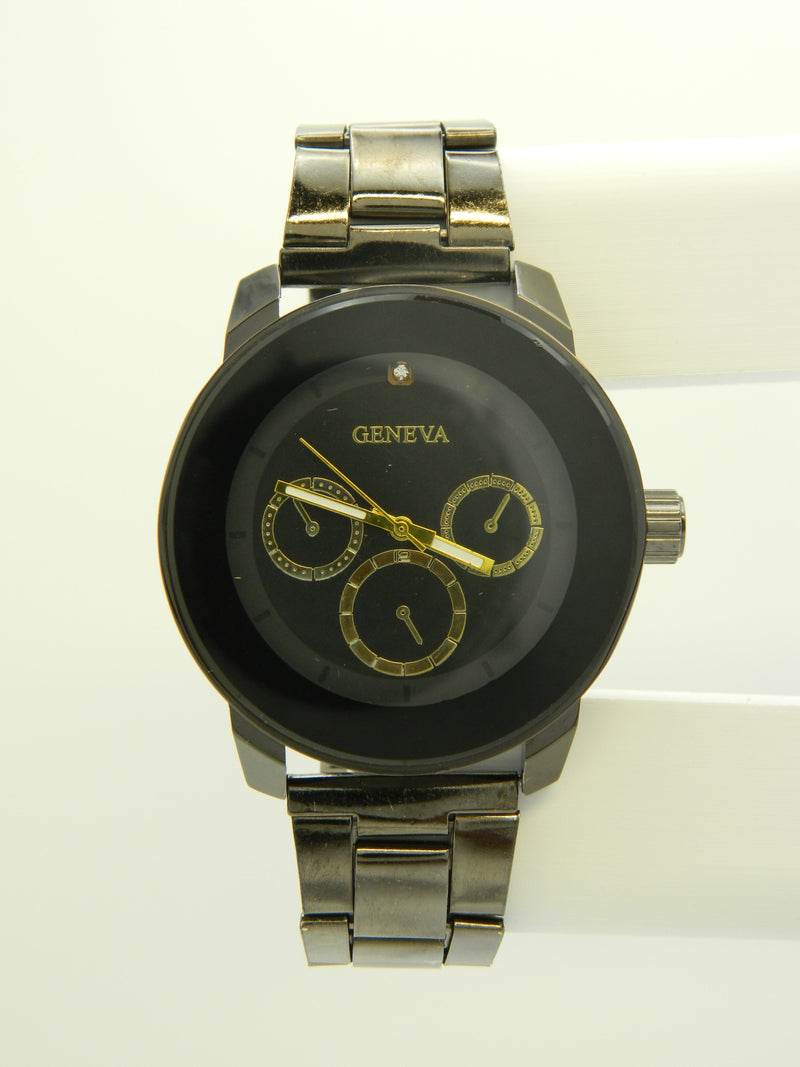 Geneva Faux Chrono Mens Quartz Watch image 1