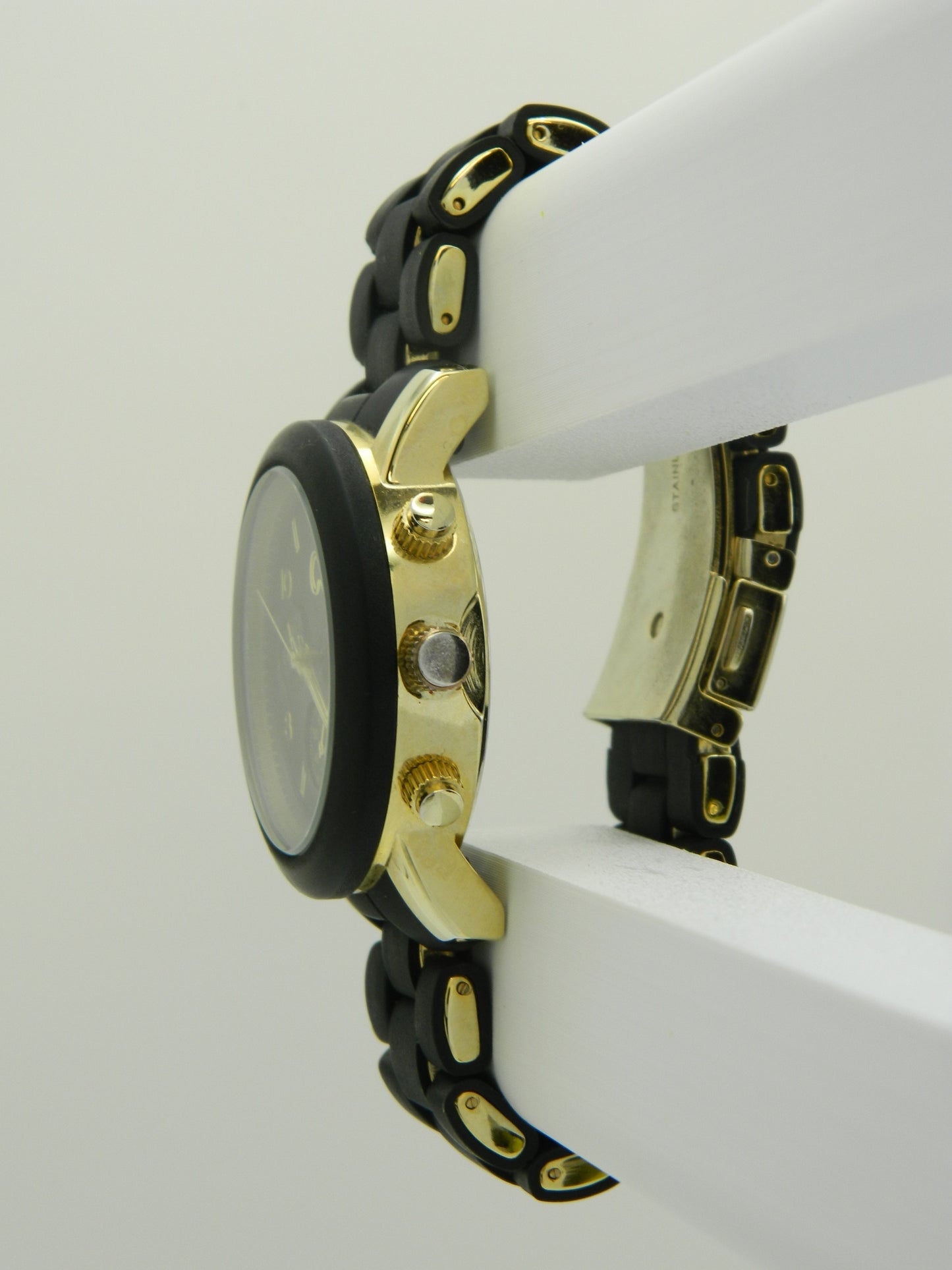 Generic Black On Gold Tone Quartz Watch image 3