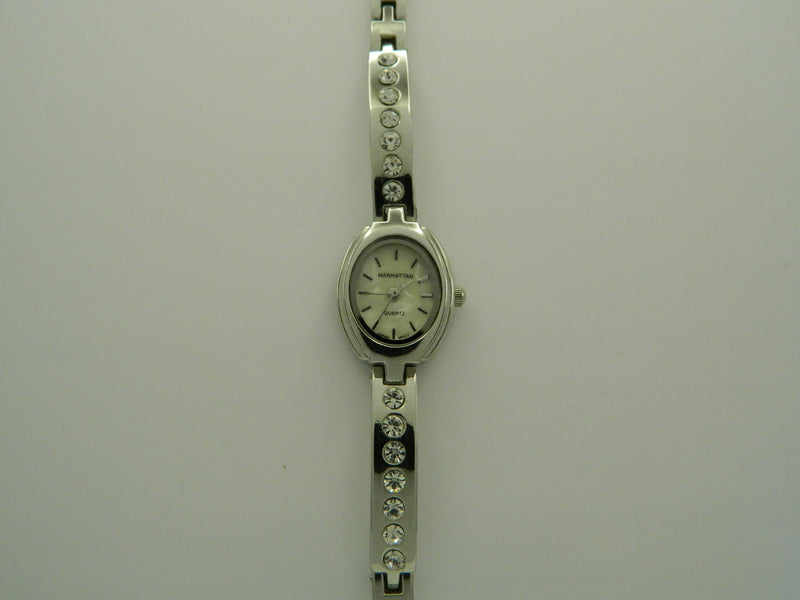 Manhattan White Marble Rhinestone Watch image 1