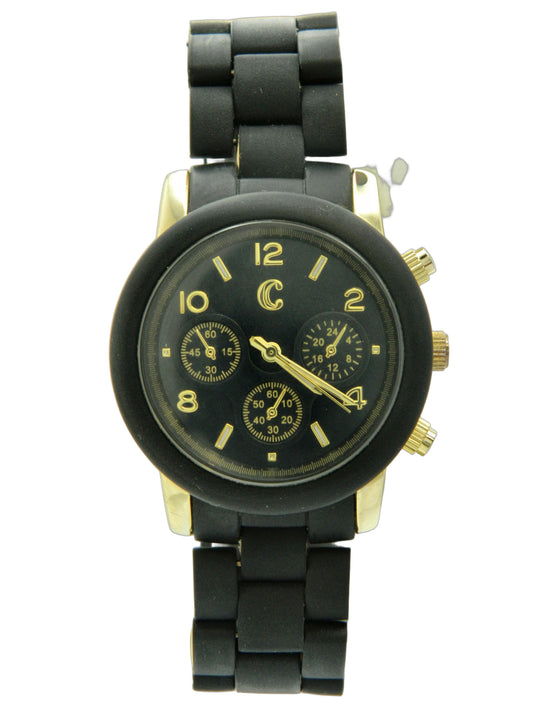 Generic Black On Gold Tone Quartz Watch image 1