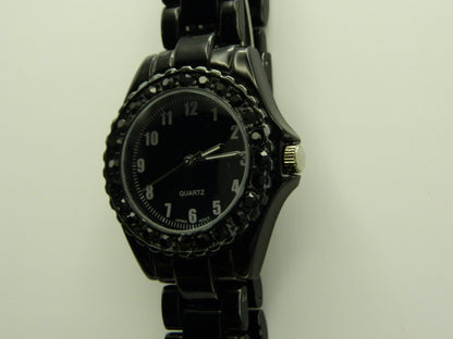 Black Rhinestone Quartz Watch image 2