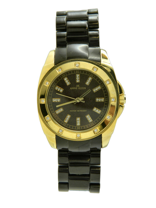 Annie Klein Chocolate On Gold Tone Quartz Watch image 1