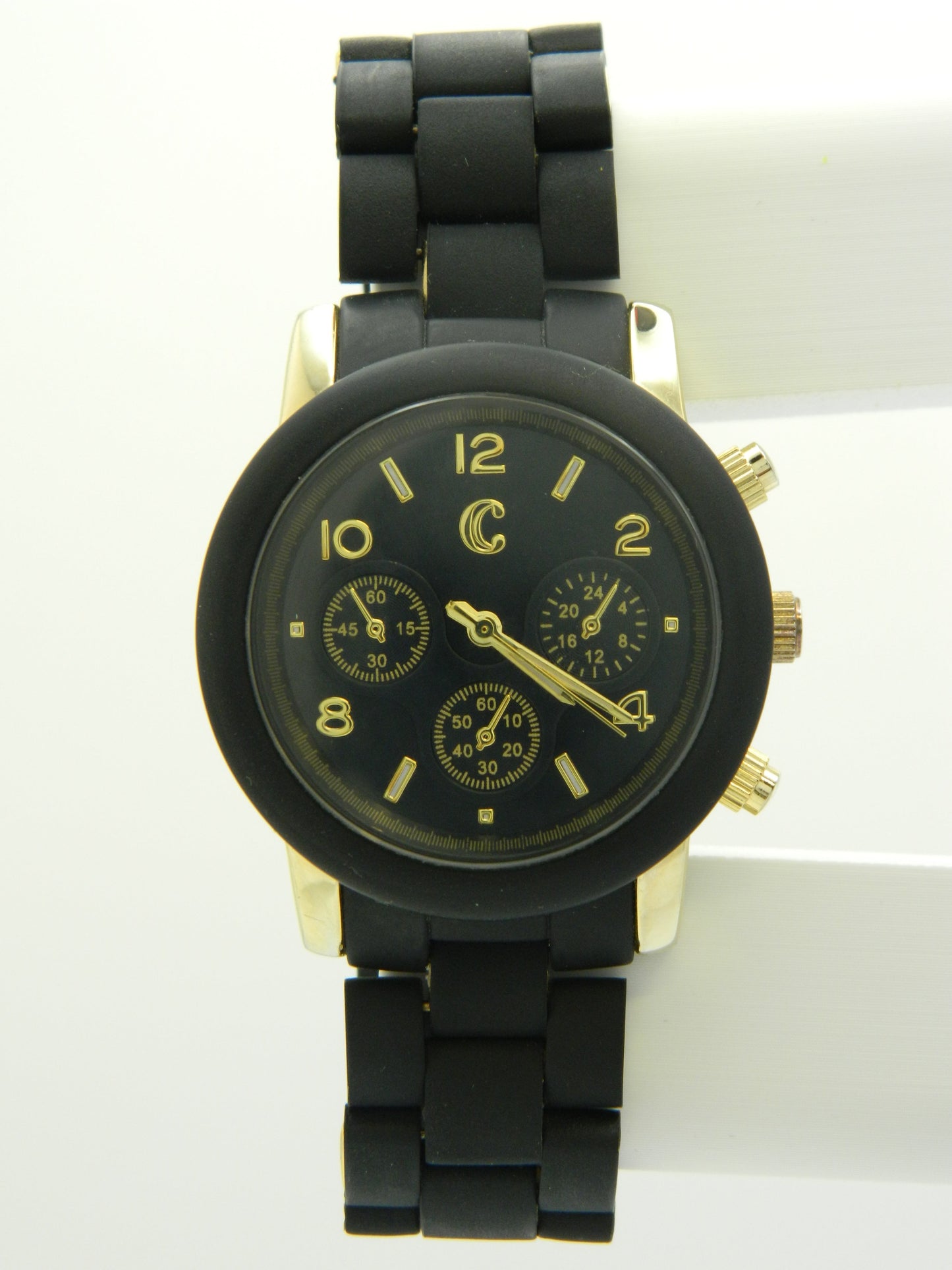 Generic Black On Gold Tone Quartz Watch image 1