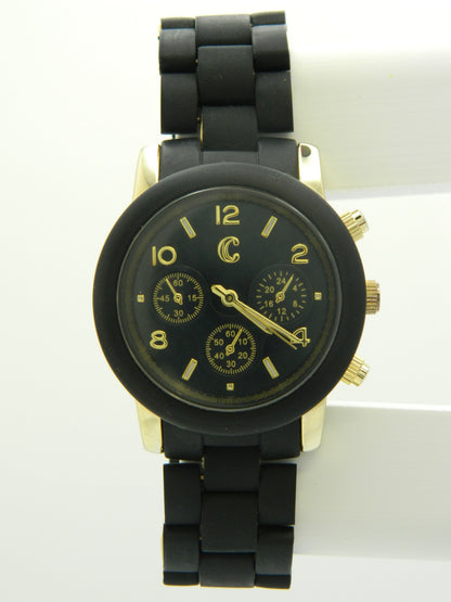 Generic Black On Gold Tone Quartz Watch image 1