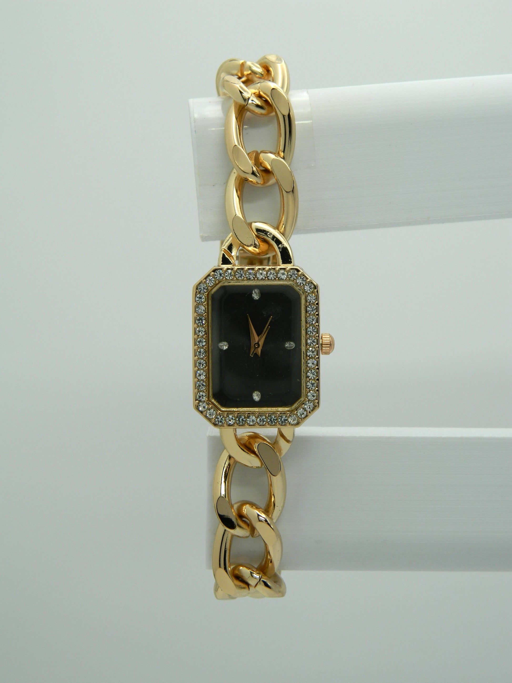 Rose Gold Tone Iced Quartz Watch image 1