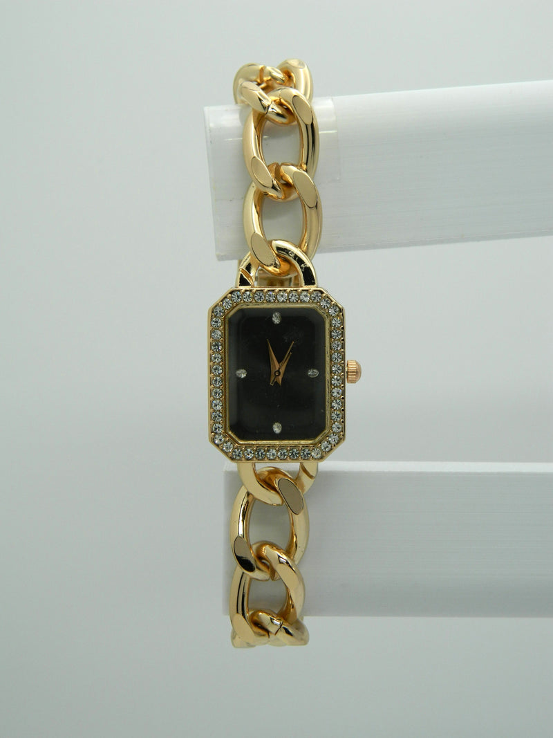 Rose Gold Tone Iced Quartz Watch image 1