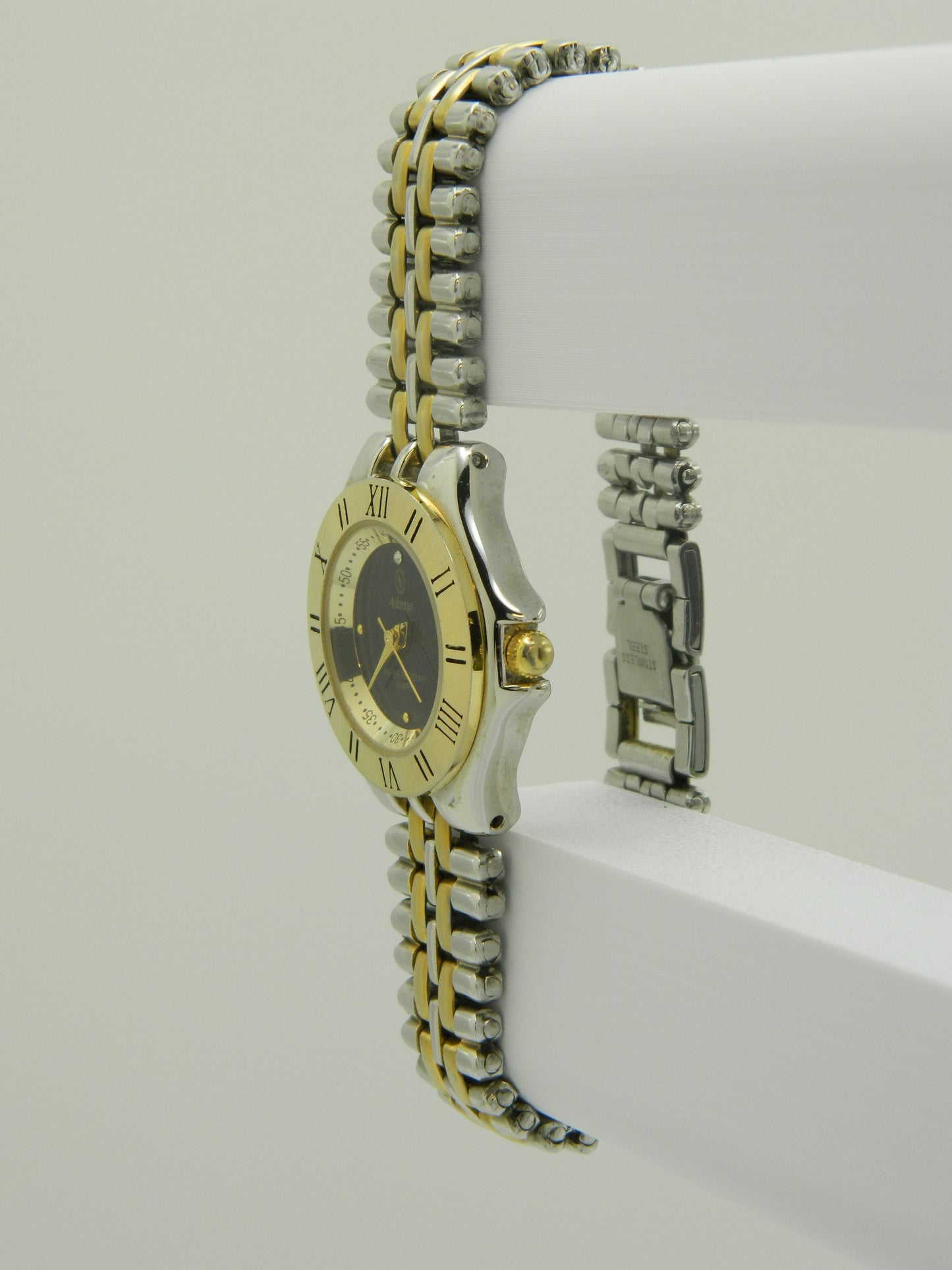 Auberge Black On Gold Tone Quartz Watch image 3