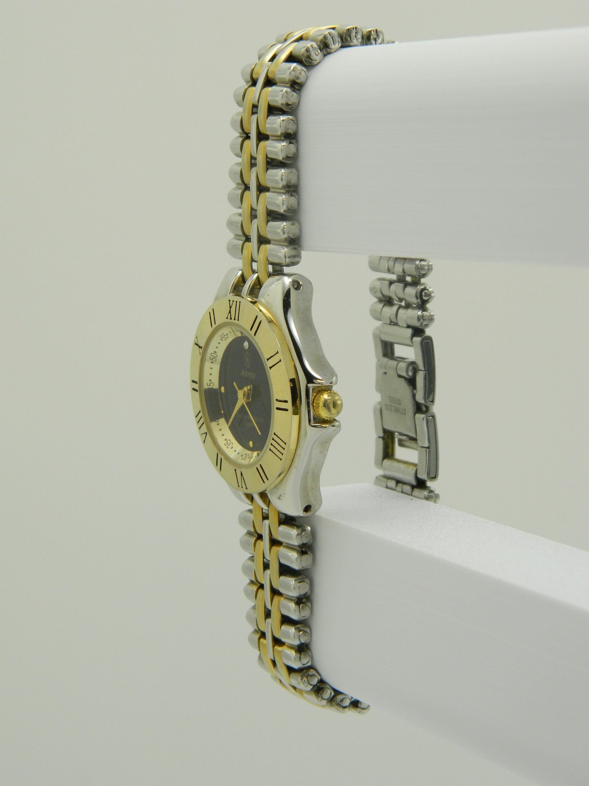Auberge Black On Gold Tone Quartz Watch image 3