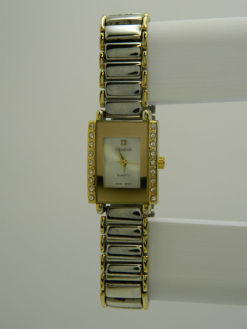 Geneva Vintage Style Two Tone Quartz Watch image 1