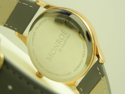 Monroe Classique Rose Gold Tone Quartz Wat image 6