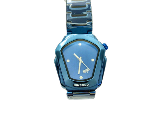 Binbond Futuristic Blue With Date Quartz Watch image 1