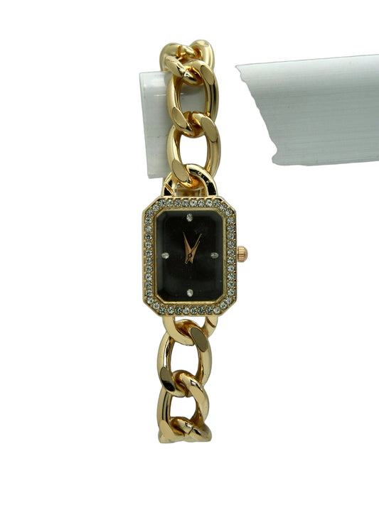 Rose Gold Tone Iced Quartz Watch image 1