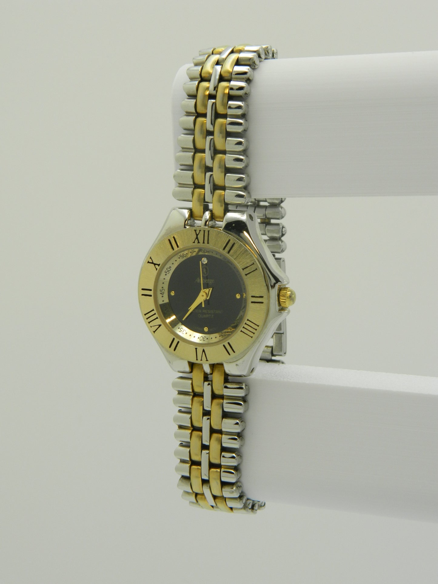 Auberge Black On Gold Tone Quartz Watch image 2