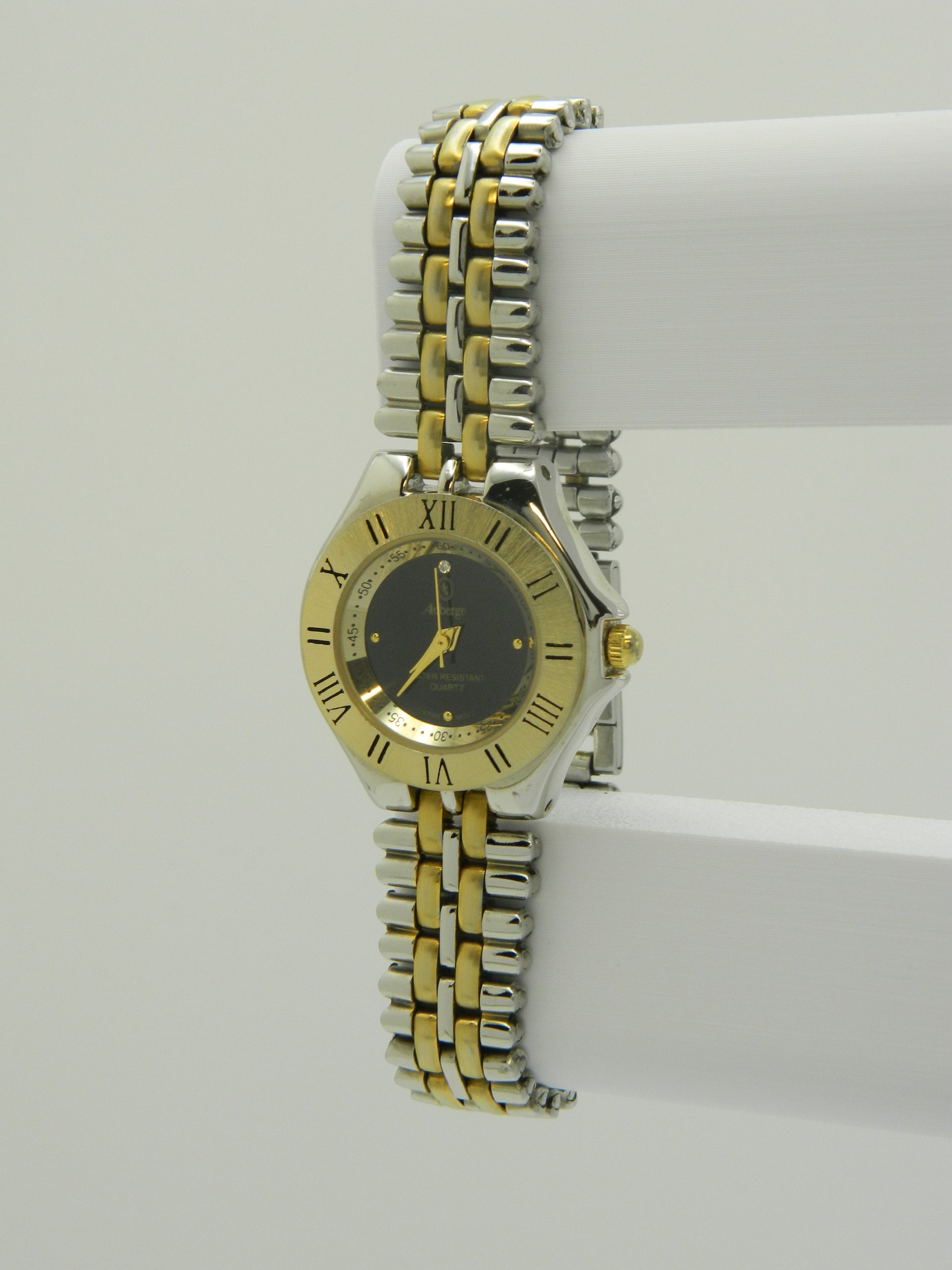 Auberge Black On Gold Tone Quartz Watch image 2