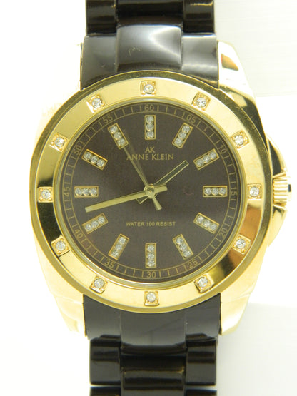 Annie Klein Chocolate On Gold Tone Quartz Watch image 4