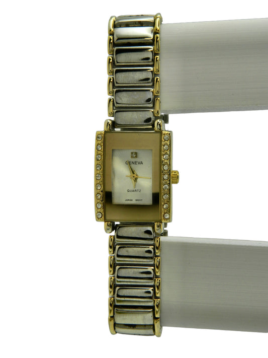 Geneva Vintage Style Two Tone Quartz Watch image 1