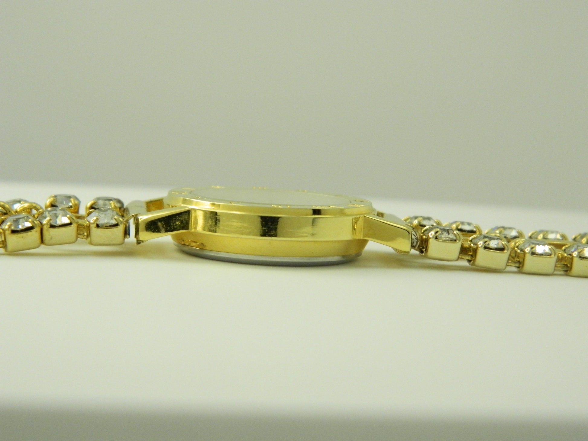 Visage Gold With Faux Rhinestone Bracelet Quartz Watch image 3