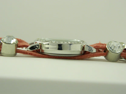 Geneva Pink Leather Lace Quartz Watch image 3