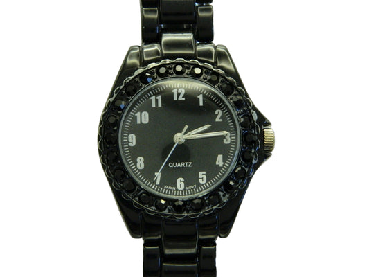 Black Rhinestone Quartz Watch image 1