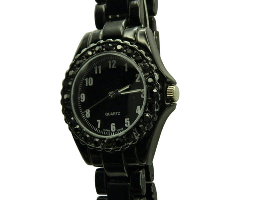 Black Rhinestone Quartz Watch image 2