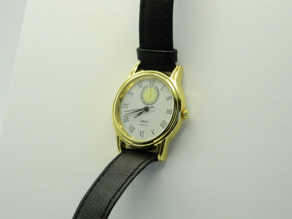 Zacci Faux Power Reserve Gold Tone Vintage Wat image 2